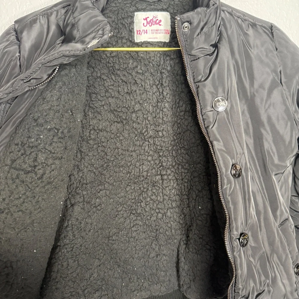 Justice Girl's‎ black winter puffer Jacket / Coat